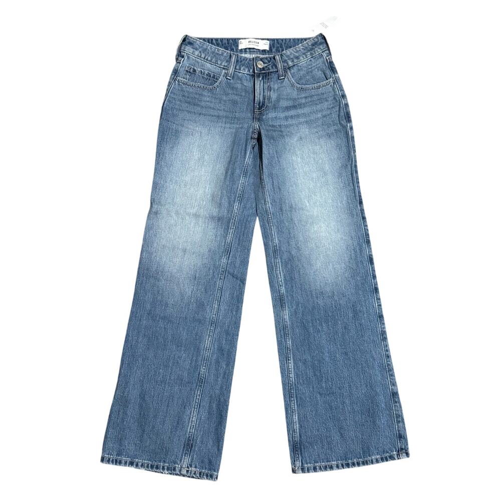 Hollister Low-Rise Baggy Jeans Light Wash W24 (00R) New With Tags - Picture 2 of 6